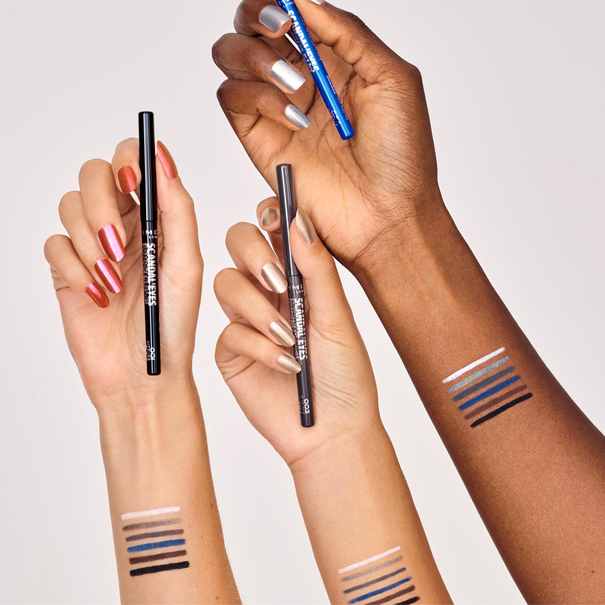 Rimmel London ScandalEyes Exaggerate Eye Definer, Matita Occhi Automatica Waterproof a Lunga Durata dal Colore Intenso e Tratto Ultra Preciso, 001 Intense Black - 0.35g