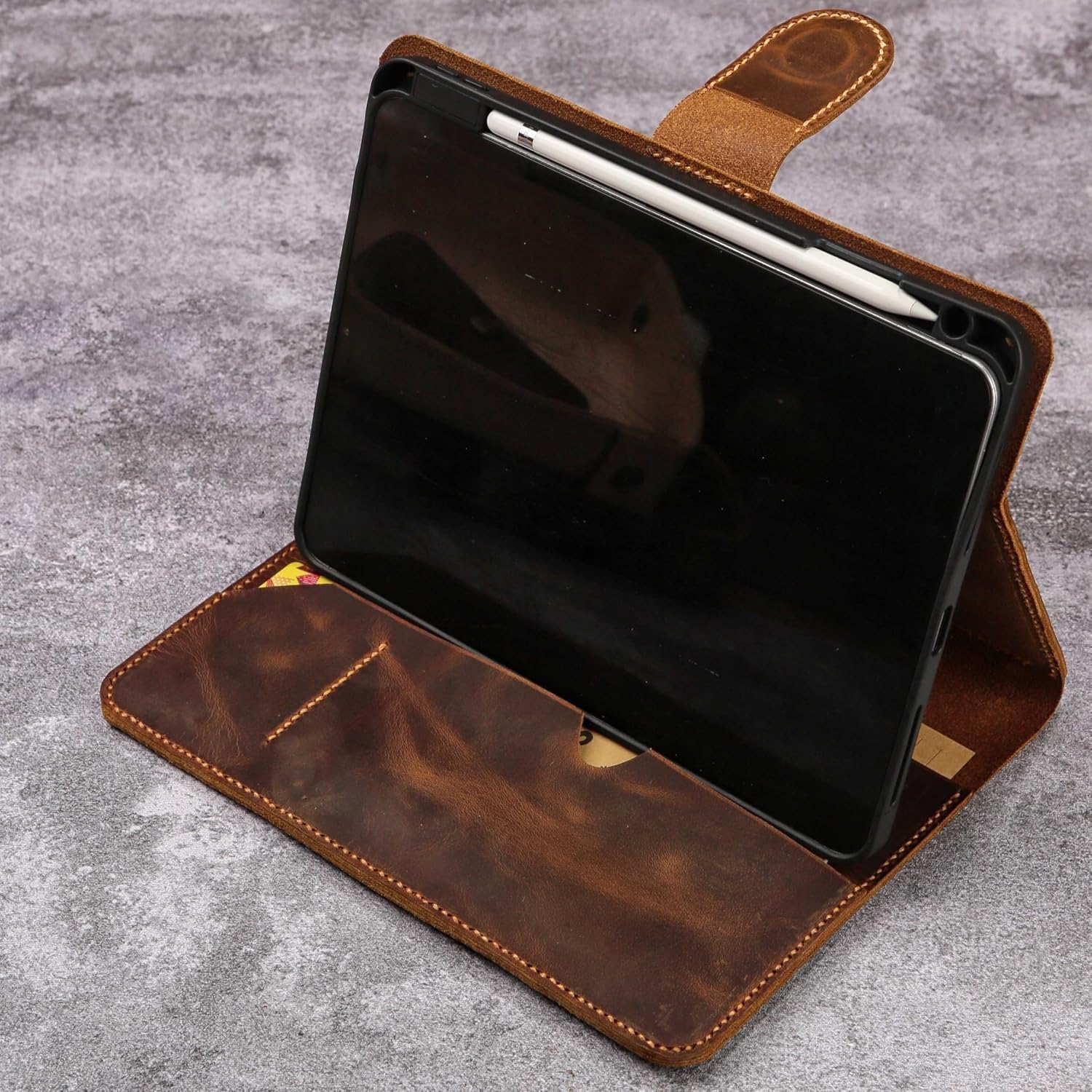 Personalized Leather 2025 iPad 11th gen Portfolio case Cover,Leather iPad Pro 11 12.9 case Y02-IXPMNC (2025 iPad 11th Gen)
