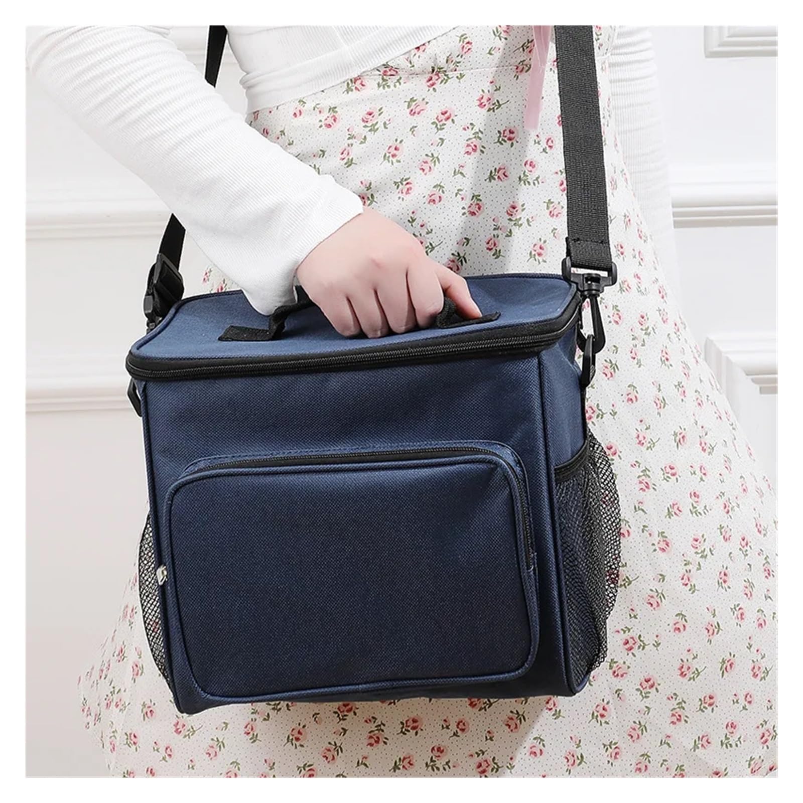 SERDAS Borsa bento in tessuto Oxford ispessito, grande capacità, portatile, borsa termica per picnic all'aperto, borsa per il pranzo per studenti (blu cielo)