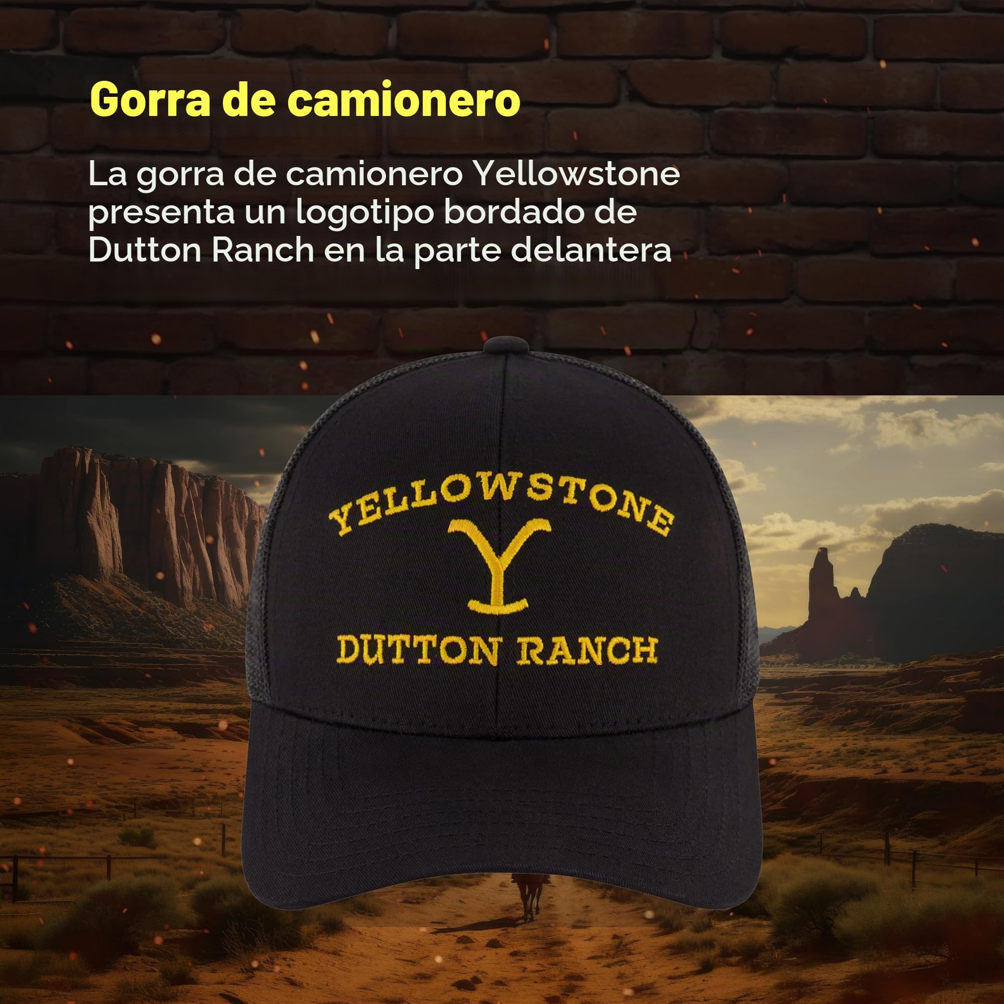 Concept One Yellowstone Adjustable Mesh Snapback Trucker Hat with Curved Brim Gorra de béisbol Unisex Adulto