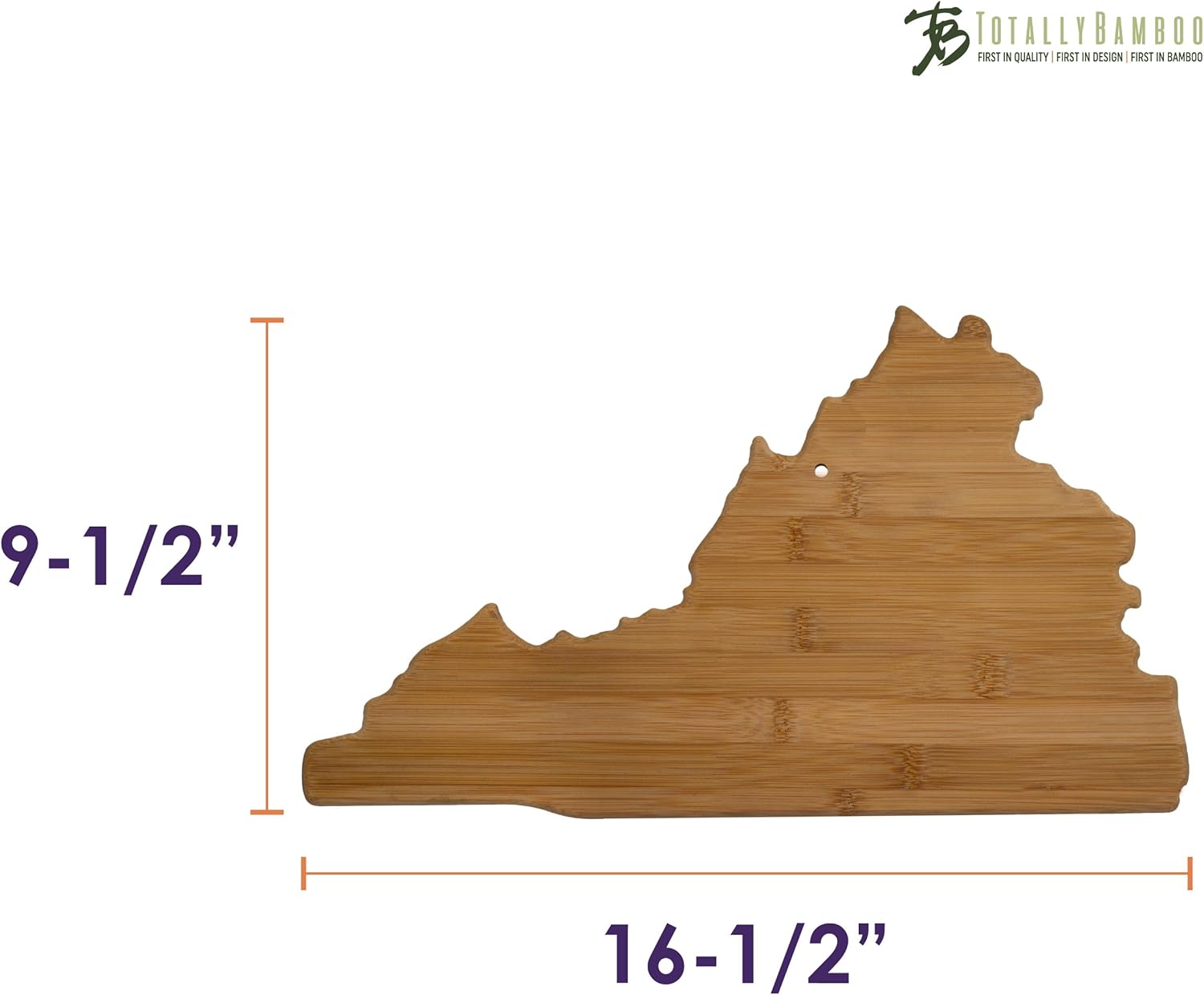 Totally Bamboo Virginia State Shaped Bamboo Serving And Cutting Board, Brown - Image 5