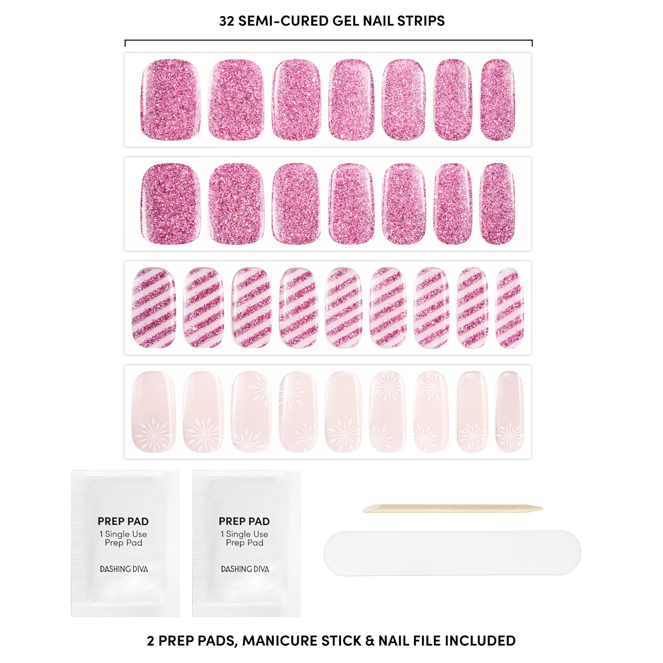 Amazon.com: Dashing Diva Glaze Nail Strip Set - Rose Holiday
