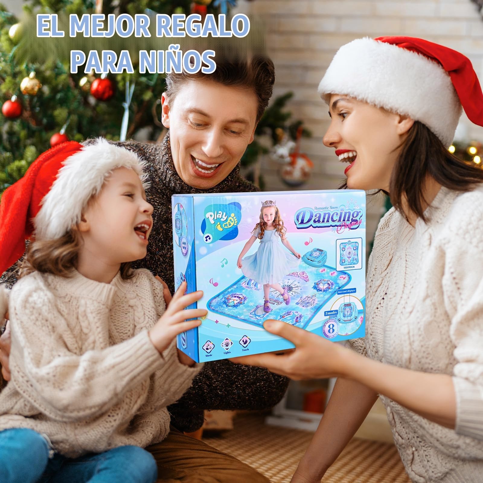 GuKKK Alfombra de Baile para Niños, Alfombra de Baile Juguete Niña con Bluetooth, Música Alfombrilla de Baile, Regalo Cumpleaños Navidad para Niñas Niños 3 4 5 6 7 8 9+ años,100x90cm (Azul)