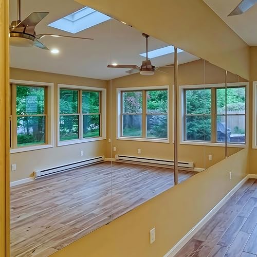 Miniatura 8 de Home Gym Mirror - 60" x 48" (2PCS of 60" x 24") Frameless Wall Mirrors, Easy Installation Unbreakable Glassless HD Reflection, Ideal for Dancing,