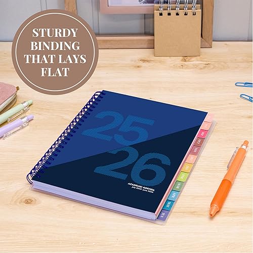 Miniatura 9 de Rileys - Agenda académica 2025-2026, agenda diaria, semanal y mensual, julio de 2025 a junio de 2026, páginas de notas para estudiantes,