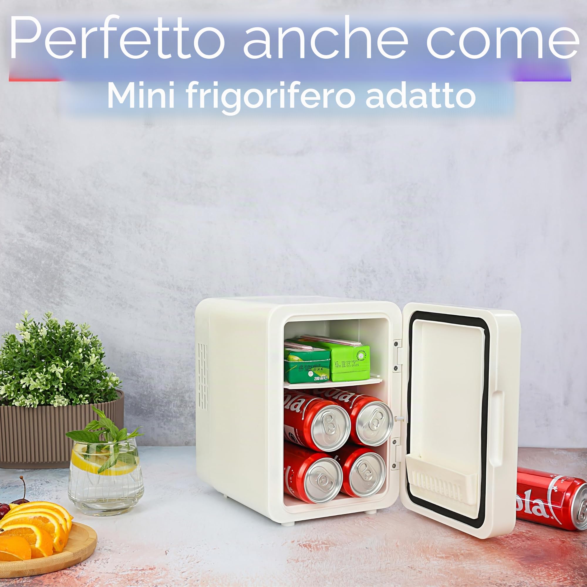 Mini frigorifero con specchio a LED, 4 l, frigorifero per cosmetici con specchio, frigorifero per trucchi, frigorifero, mini frigo per bevande, minibar, mini frigo a 3 livelli LED
