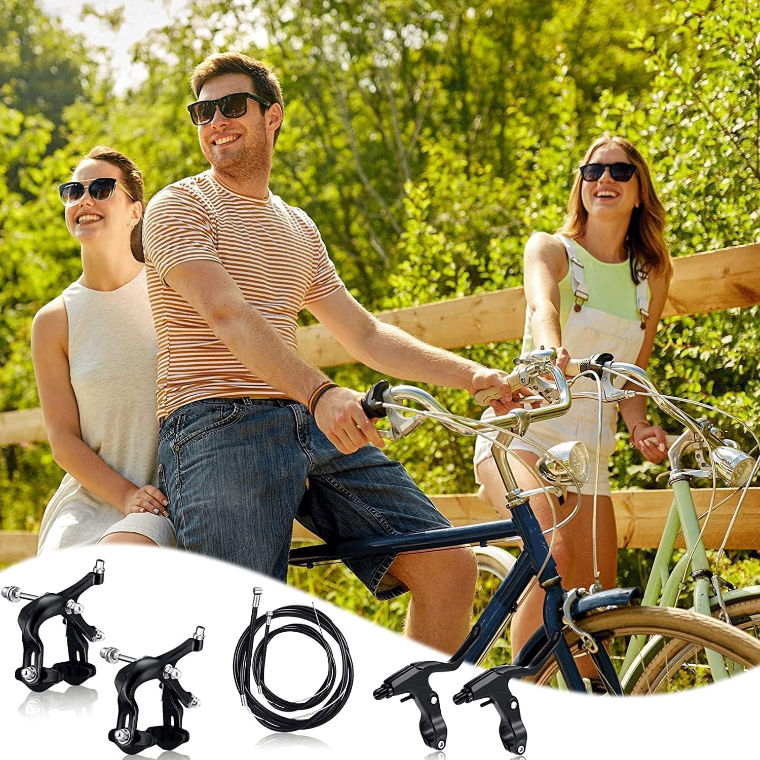 Freno a V per bicicletta,Freno a V anteriore posteriore,Set freno per bicicletta,Set freni per bicicletta in alluminio,Freno anteriore posteriore V Brake, per bici da corsa, bici da città, e-bike