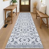 Vista 107 de KILOCOCO Tapete de entrada lavable a máquina, pequeño, para interior, súper suave, antideslizante, diseño geométrico, para cocina, dormitorio, Gris