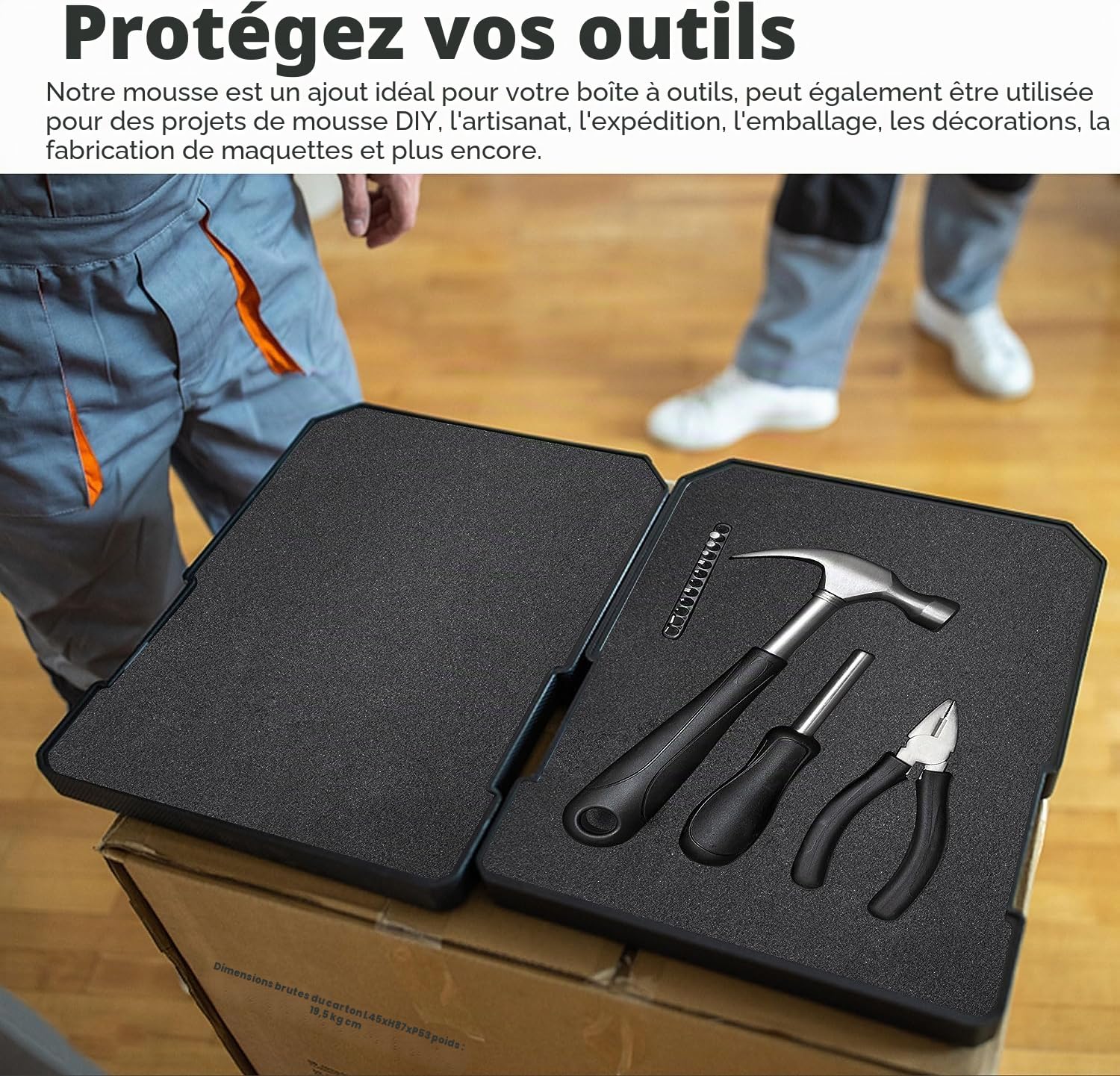 2 pièces de rembourrage en mousse, éponge pour valises 400 x 300 mm, rembourrage valise, mousse de polyuréthane hauteur : 40 mm