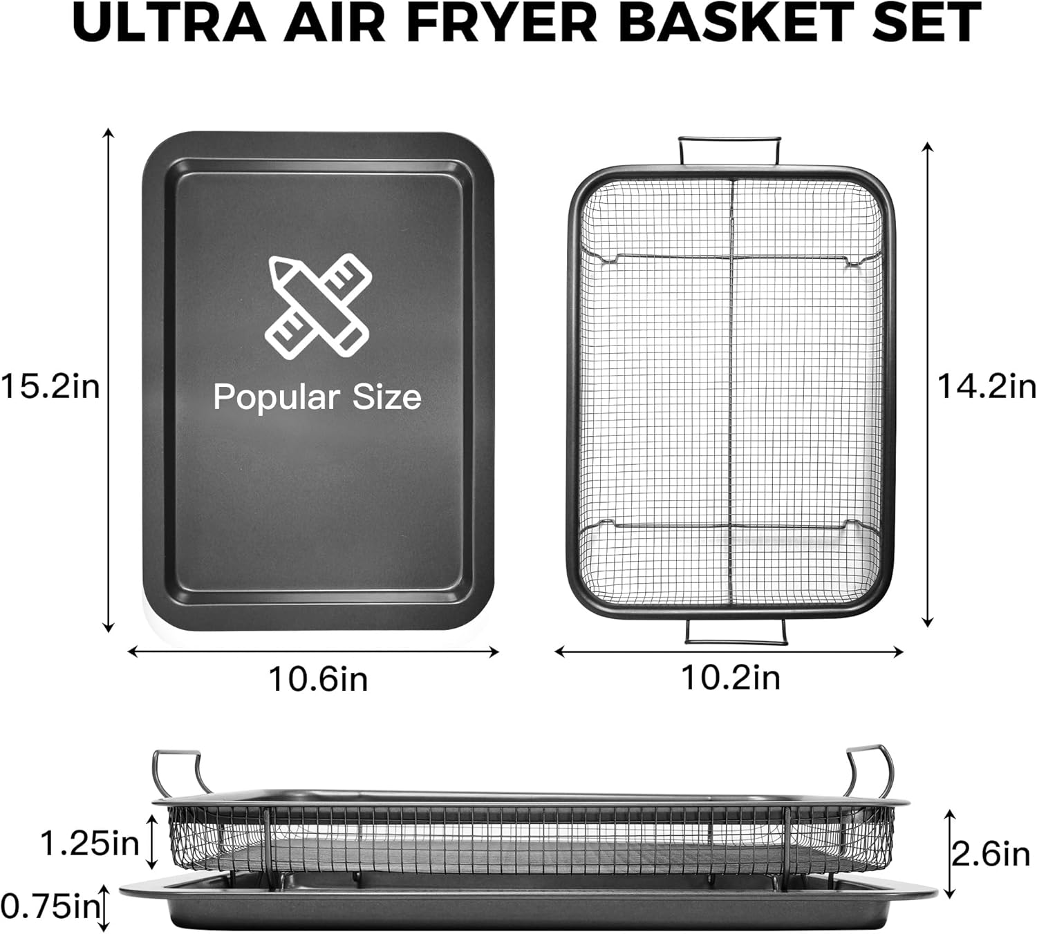 Air Fryer Basket Set for Oven with Baking Pan