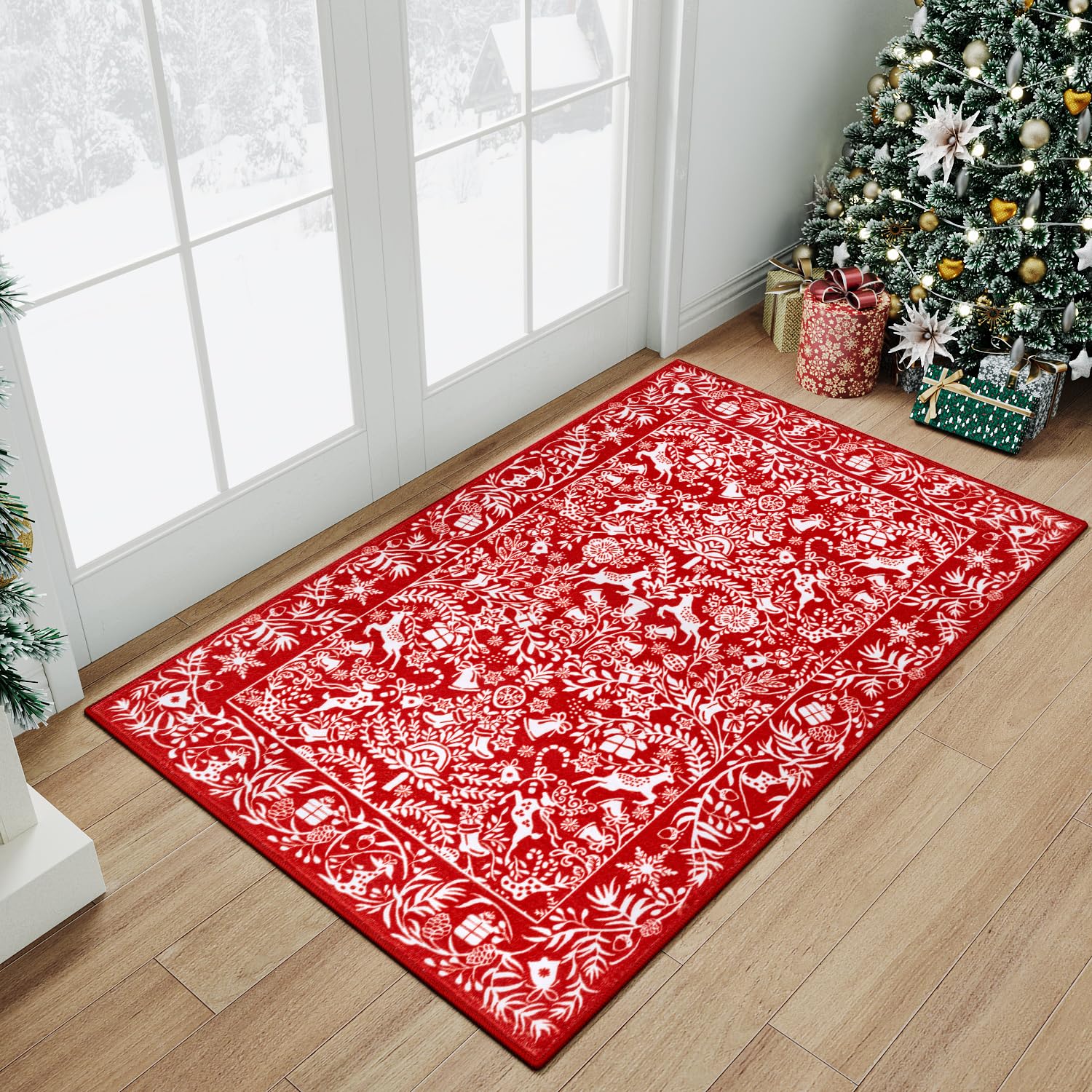 Amazon.com: HUGEAR Christmas Area Rug 2x3 Entryway Rug Machine