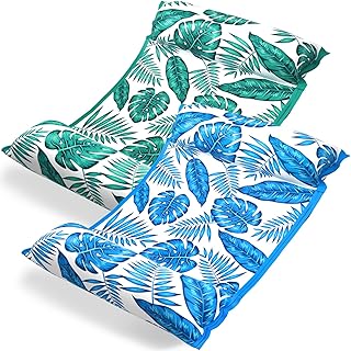 Jasonwell Water Hammock Pool Floats - 2PACK Fabric Inflatable Pool Hammock Float Floaties 4 in 1 (Saddle Lounge Chair Drifter) Lake Beach Floating Loungers Swimming Pool Rafts Toys for Adults