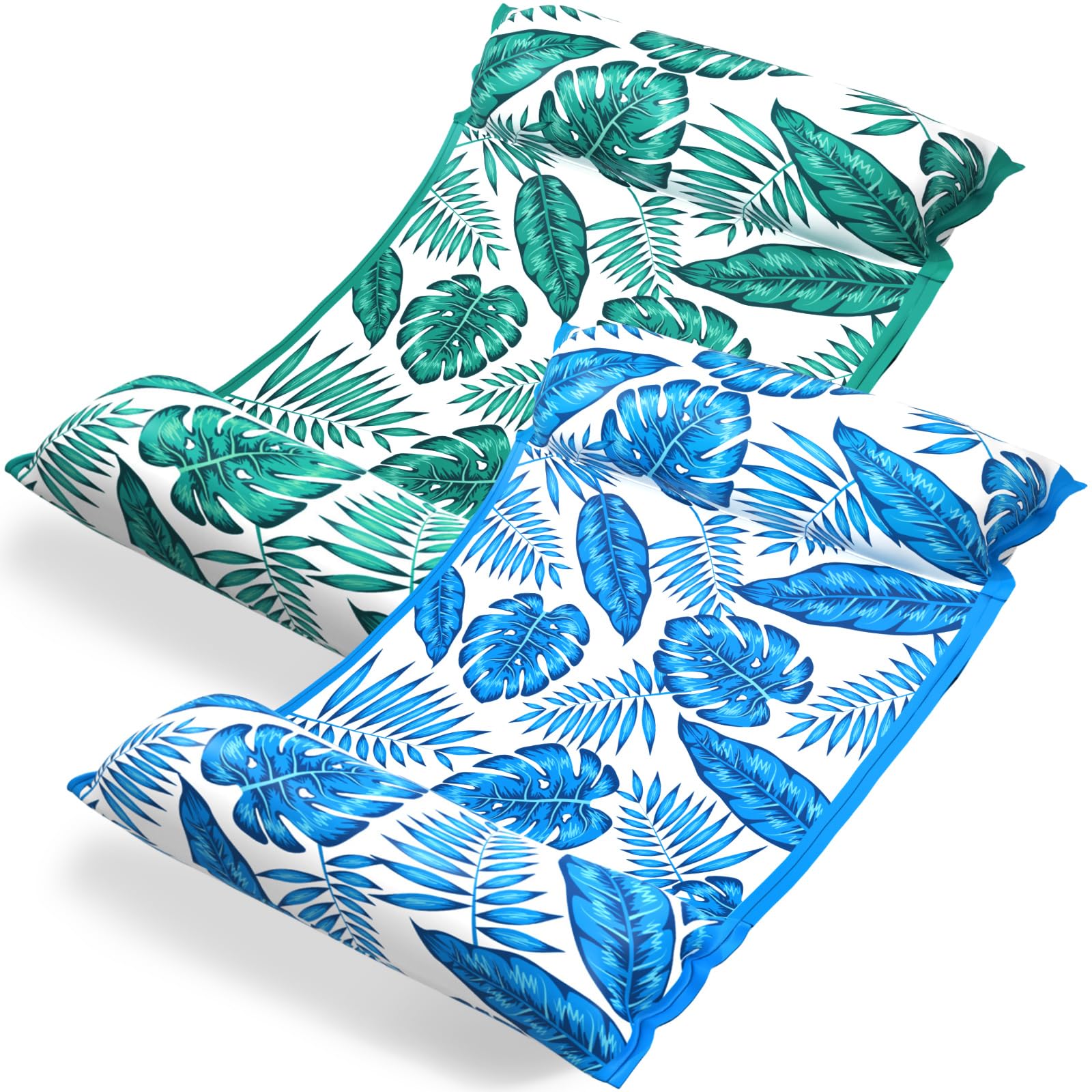 Jasonwell Water Hammock Pool Floats - 2PACK Fabric Inflatable Pool Hammock Float Floaties 4 in 1 (Saddle Lounge Chair Drifter) Lake Beach Floating