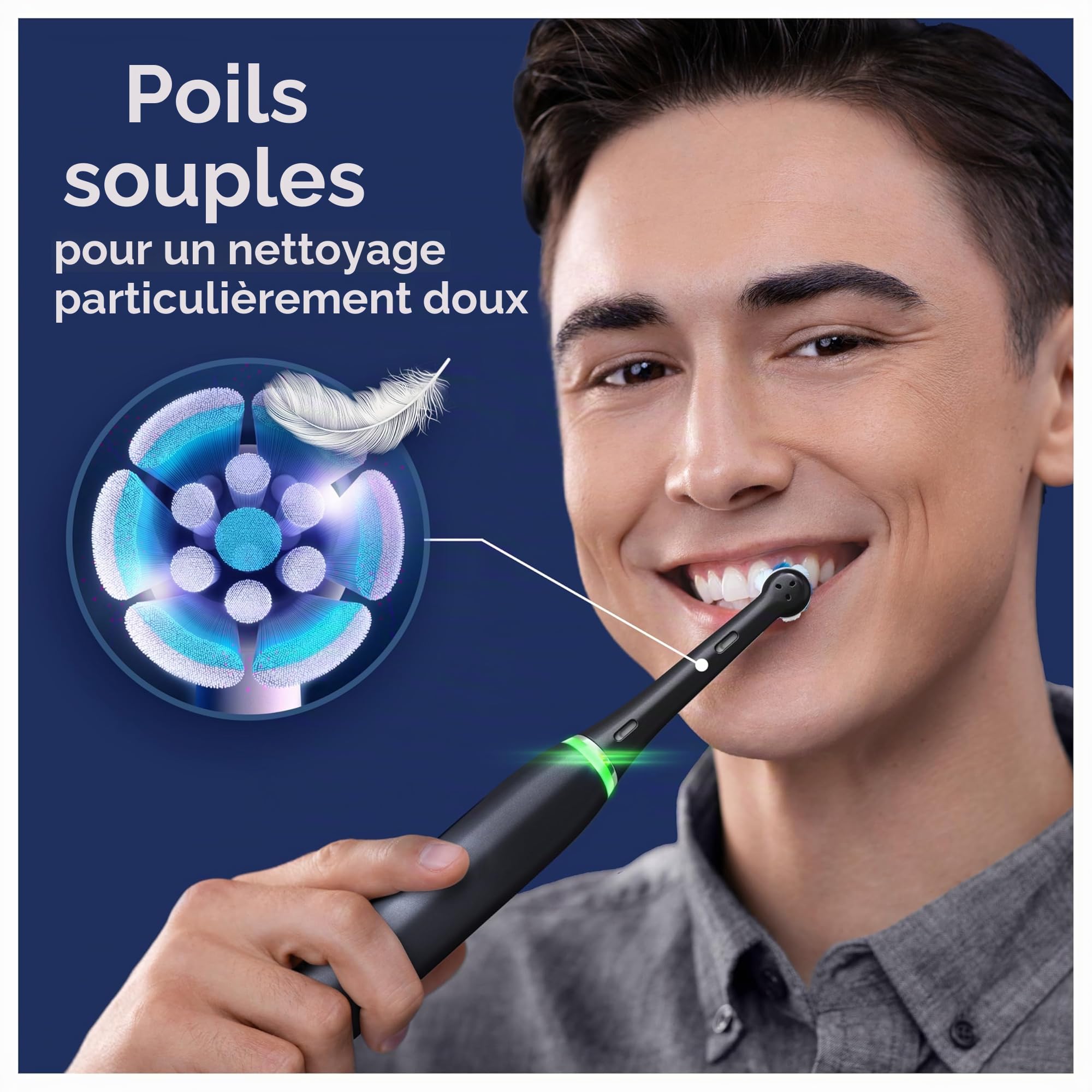 Oral-B iO 6 Sensitive Edition Brosse à dents Electric Toothbrush, Technologie magnétique, 2 brosses, 5 modes de brossage pour soins dentaires, affichage et étui de voyage, conçu par marron, sable rose