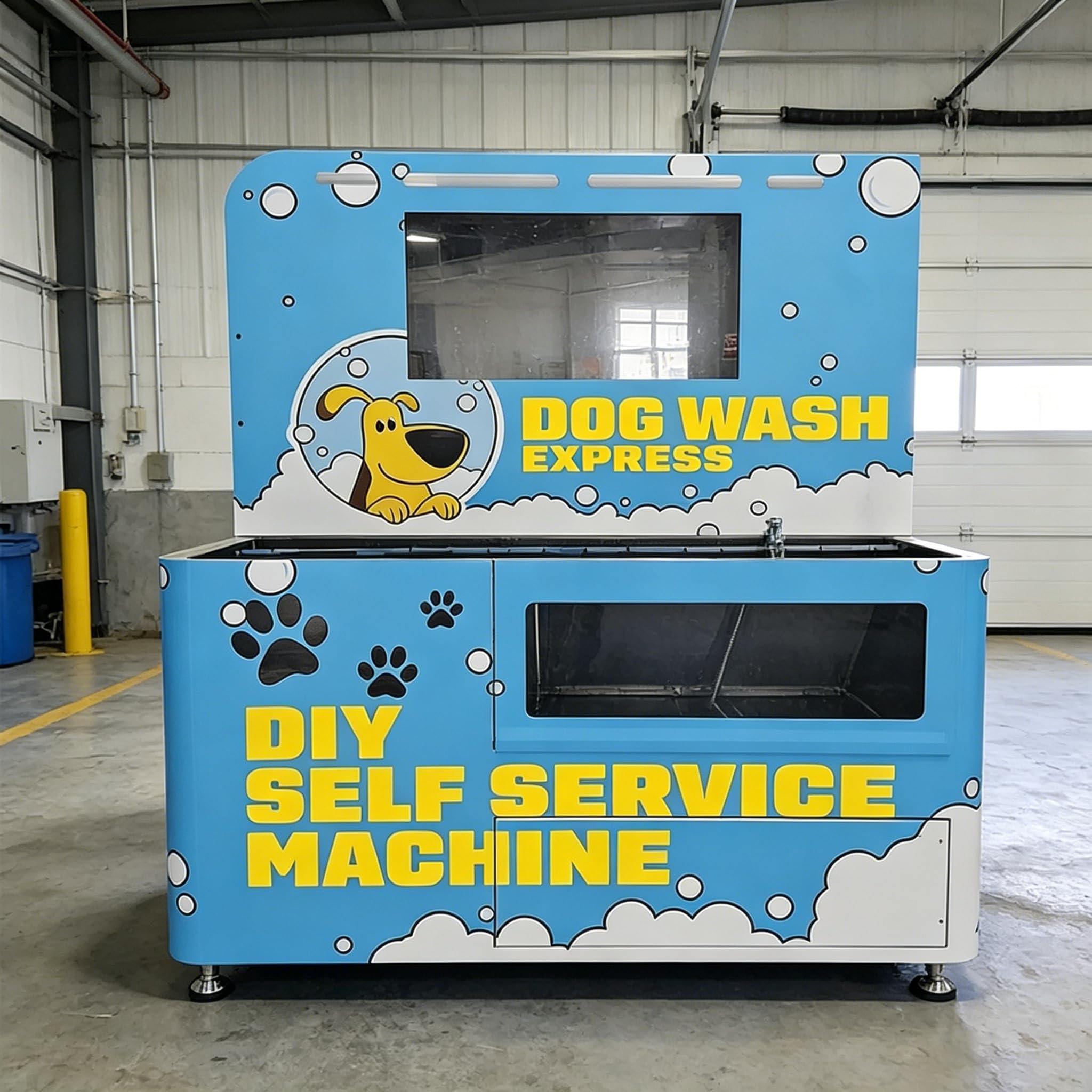 Stazione automatica di lavaggio del cane Sistema di lavaggio degli animali domestici self-service commerciale con essiccatore integrato, attrezzatura per la toelettatura in acciaio inossidabile per