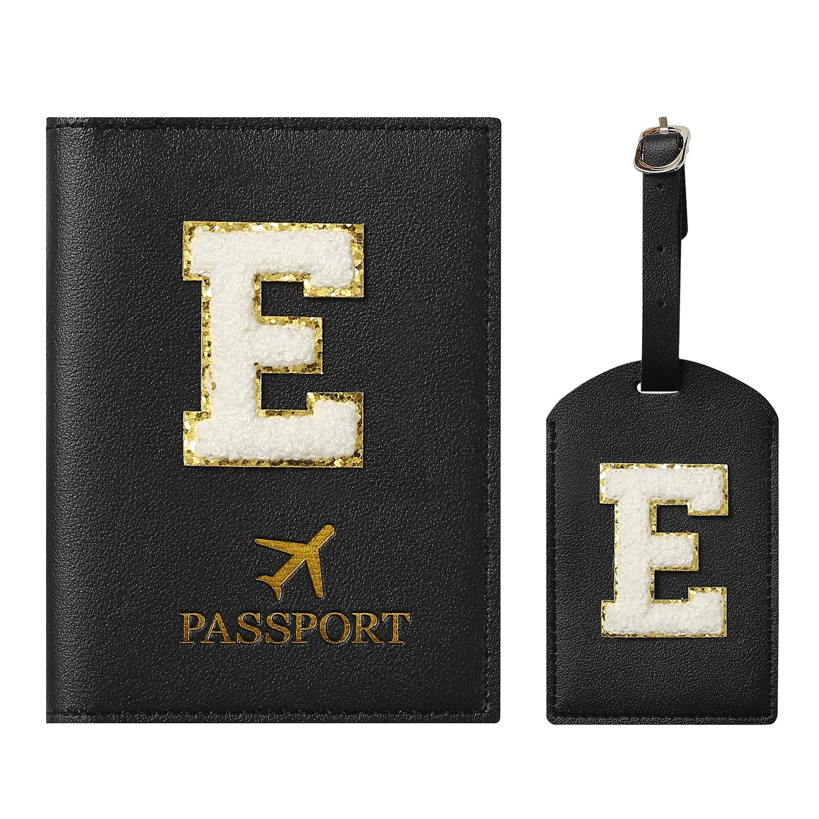 Set di porta passaporto e etichetta per bagagli ZVRSUA con toppa con lettere, custodia per passaporto personalizzata, accessori personalizzati per viaggi, regalo, molto carino per donne, adolescenti