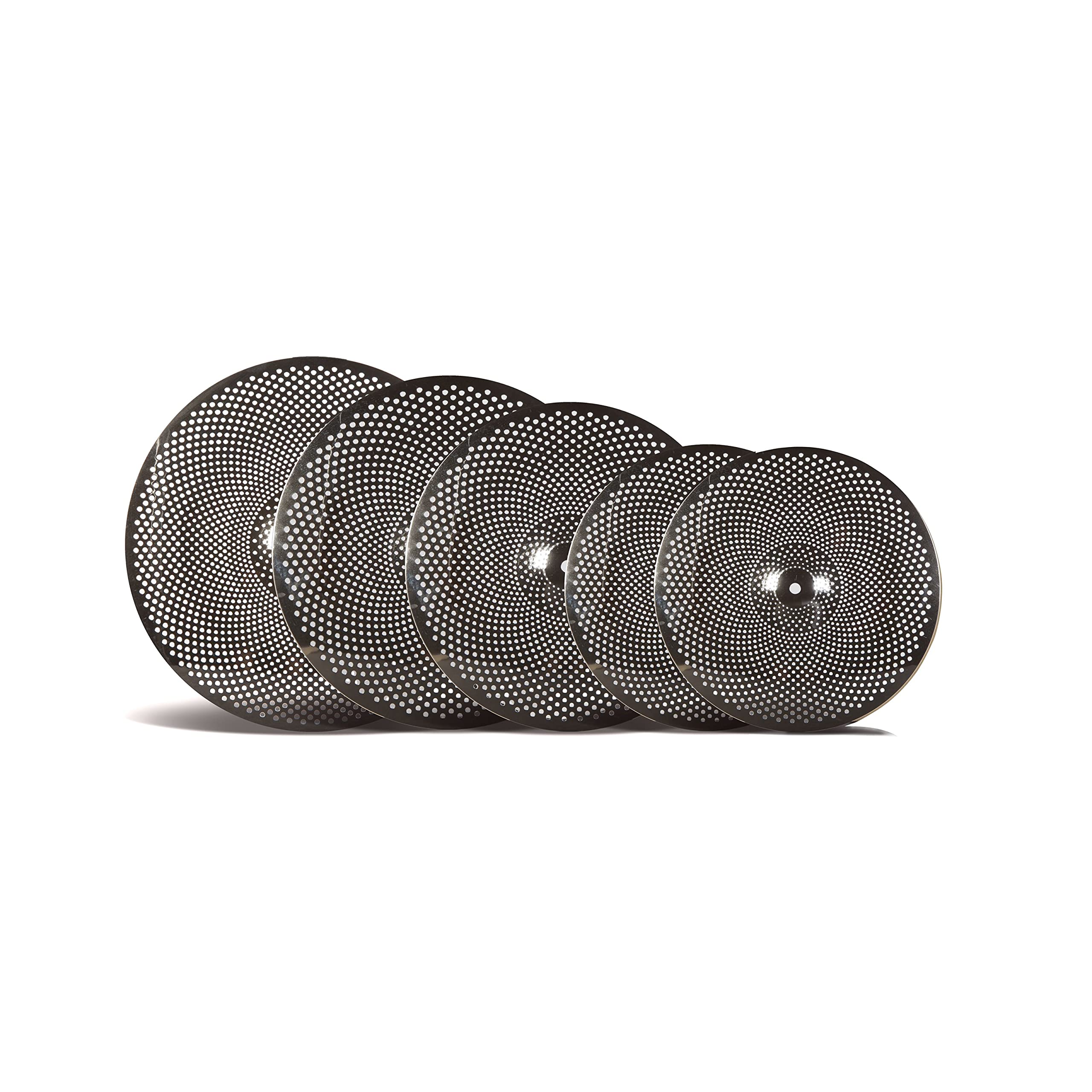 Fame Noiselezz Cymbal Set 2, 4-teiliges Low Volume Beckenset, Messing, 80% Lautstärkereduzierung, Ideal für Schlagzeug-Übungen, Wohnung, leise Bandproben