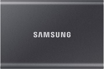 Samsung T7 Portable SSD - 2 TB - USB 3.2 Gen.2 External SSD Titanium Grey (MU-PC2T0T/WW)