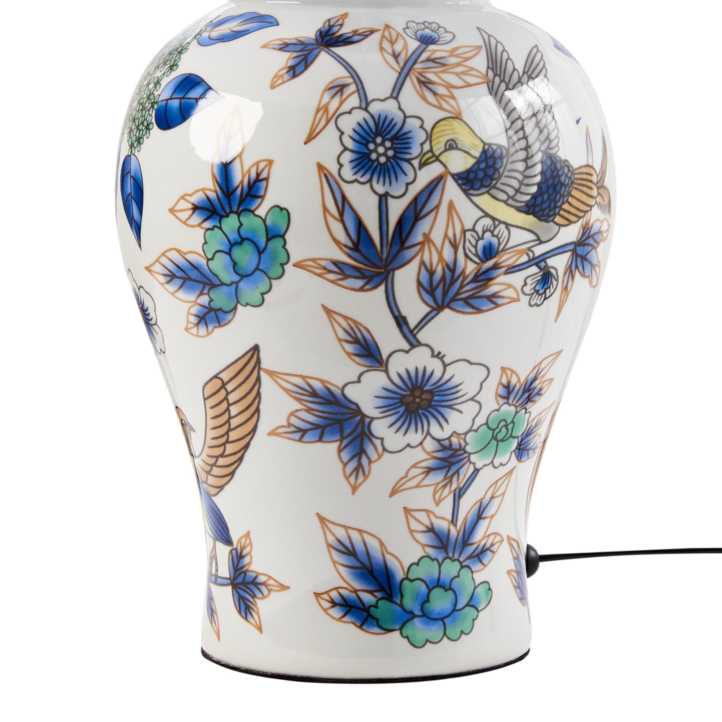 Beliani Lampada da tavolo elegante con base in porcellana bianco e blu