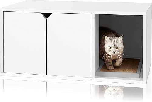 WAY BASICS Caja de arena para gatos Muebles ocultos (almohadilla de arañazos incluida)