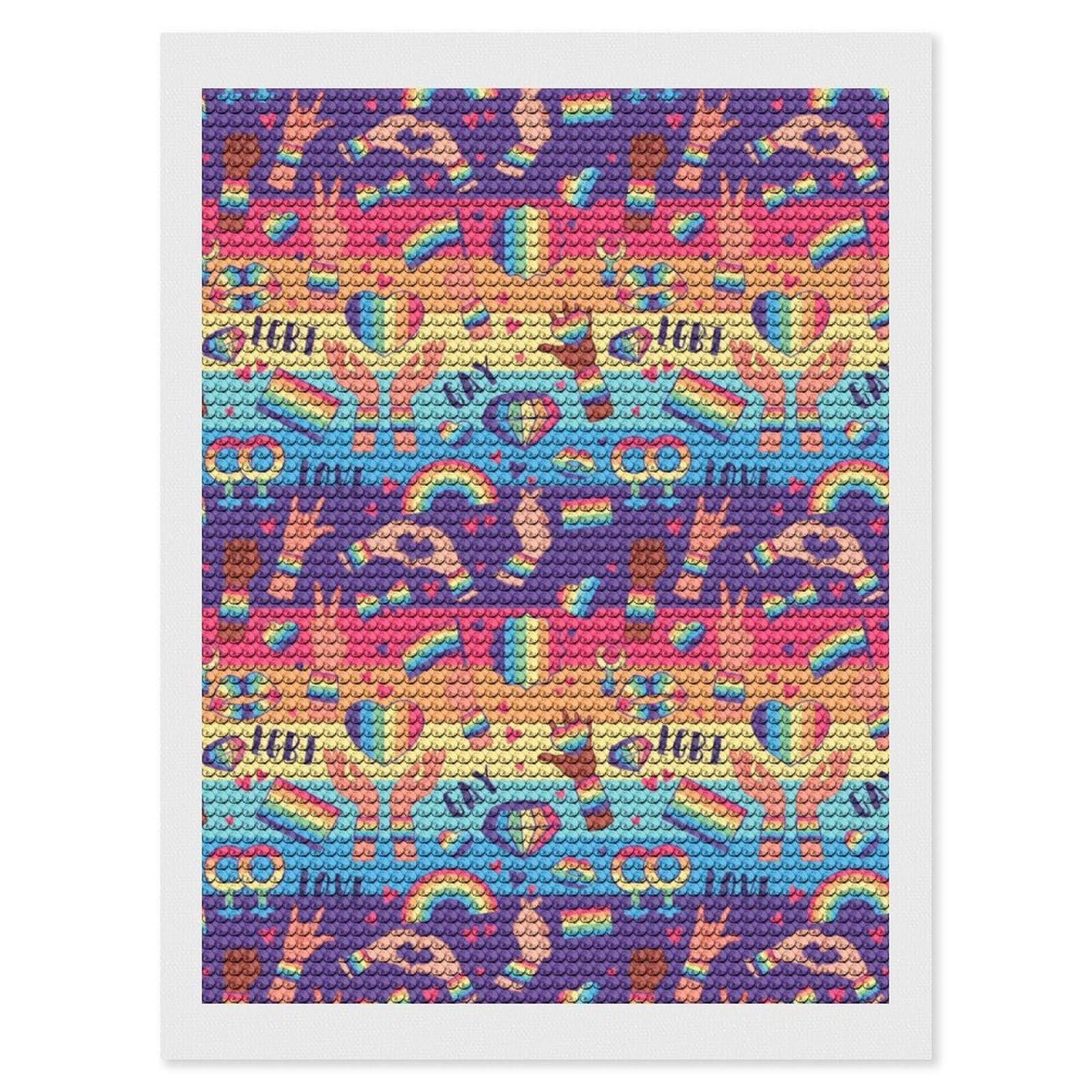 Nclqvjxzkhw Style Rainbow Lgbt Rights Symbols Diamond Art Painting For Adult Round Diamonds Pictures Arts Crafts Home Wall Decor 12"X16"