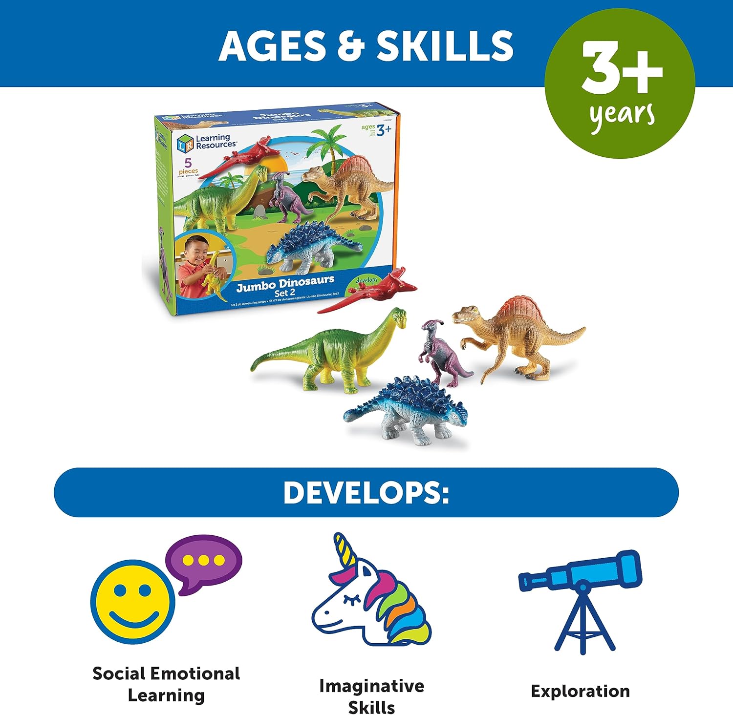 Jumbo Dinosaur Figurines Set with Activity Guide