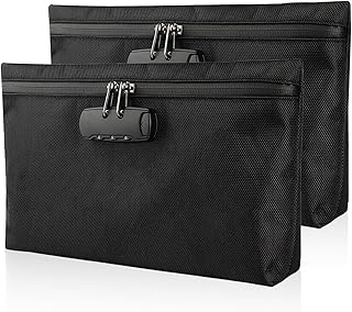 Sac de sécurité Anti-odeurs Coffre-Fort Portable Sac étanche avec Serrure Porte-Documents Portefeuille avec Serrure à Combinaison Tirelire boîte verrouillable pour Valeur (2)