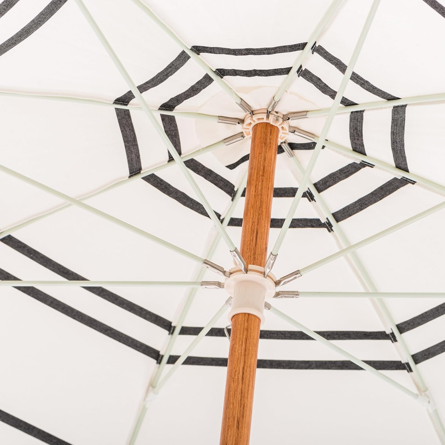 Business & Pleasure Co. Rio Umbrella Scalloped Brim For Beach, Patio or Picnic - 6' Boho Beach Umbrella, 7' Tall Wood Pole, UPF 50+