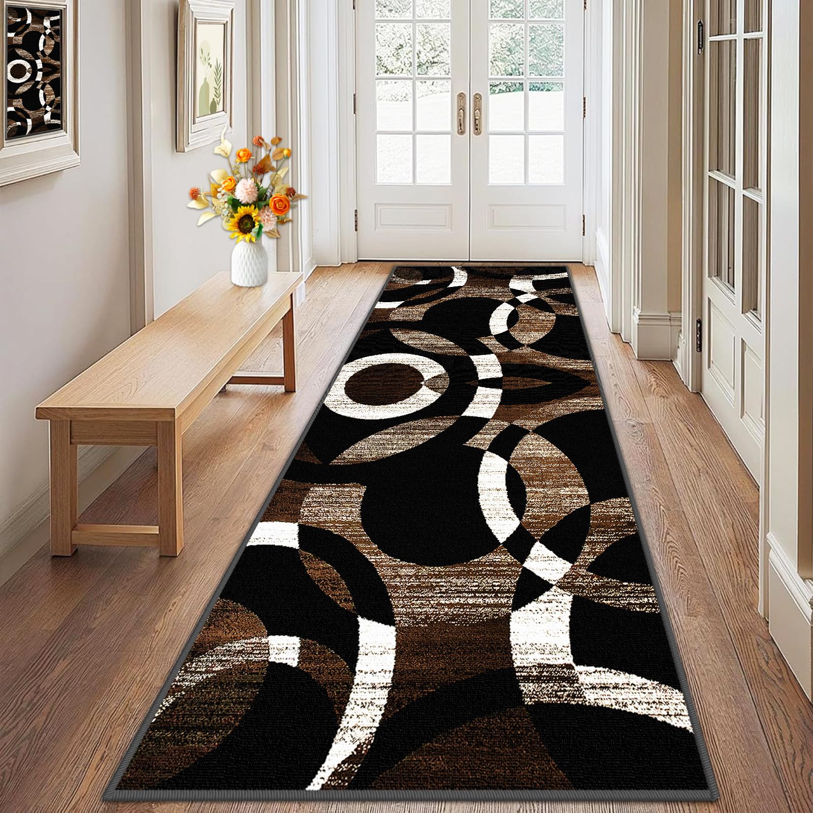 Dywanik kuchenny nadaje się do prania, antypoślizgowy dywanik do kuchni, 100 x 350 cm, mata zatrzymująca brud, dywan na korytarz, chodnik kuchenny, chłonny dywanik do wnętrz, salonu, korytarza