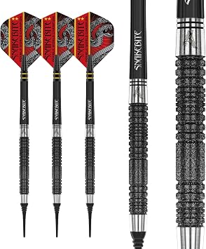 RED DRAGON Peter Wright Snakebite DWC Special Edition Softip 18g with Flights and Stems (shafts)