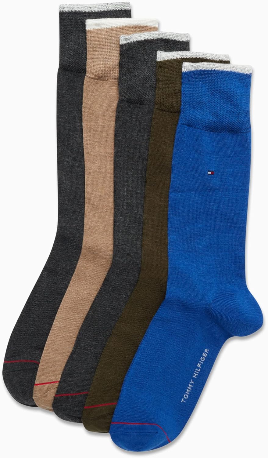 Tommy Hilfiger Mens Dress Socks - 5 Pack Lightweight Patterned Everyday Long Work Socks for Men for Casual & Formal Wear - Image 4