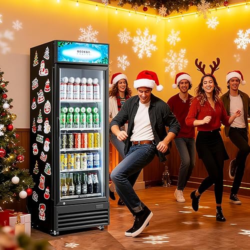 Miniatura 26 de BODEGA Refrigerador de bebidas con puerta de vidrio con control de temperatura digital de 41-64.4°F plateado