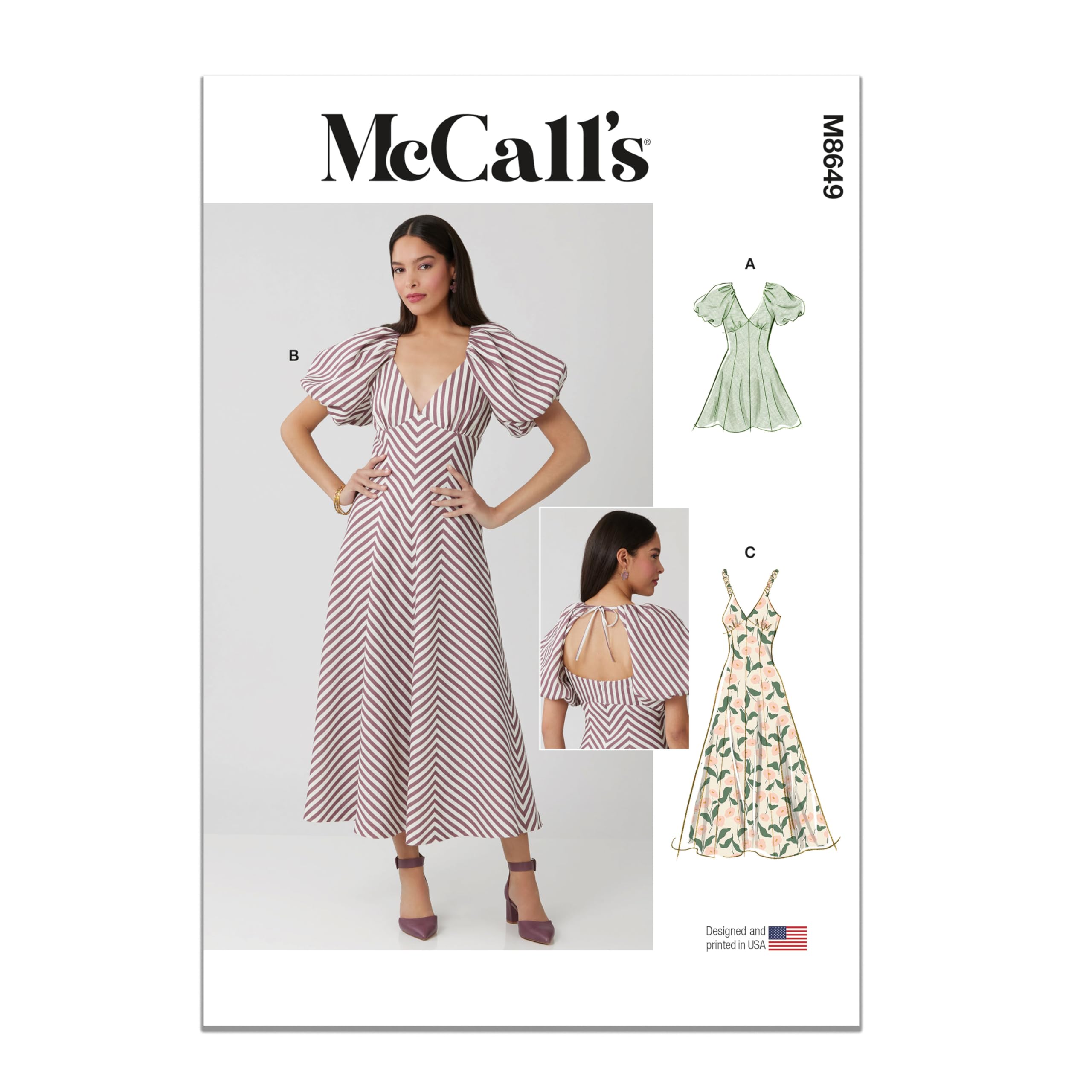 Amazon.com: McCall's M8649 Sewing Pattern for Misses' Midi Dress