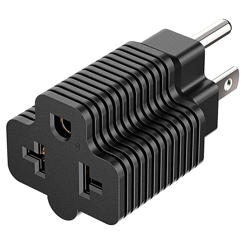Paquete de 10 Enchufe de CA 4 en 1 de 15 amperios para el hogar a adaptador de hoja T de 20 amperios, 5-15P a 5-20R, 5-15P a 6-20R, adaptador de