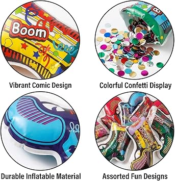 30 Pack Inflatable Confetti Shooters, Non-Pyrotechnic Adult Celebration Tools for Wedding Receptions, Birthdays & Festive Events, Lightweight Party Decorations for Indoor & Outdoor Gatherings