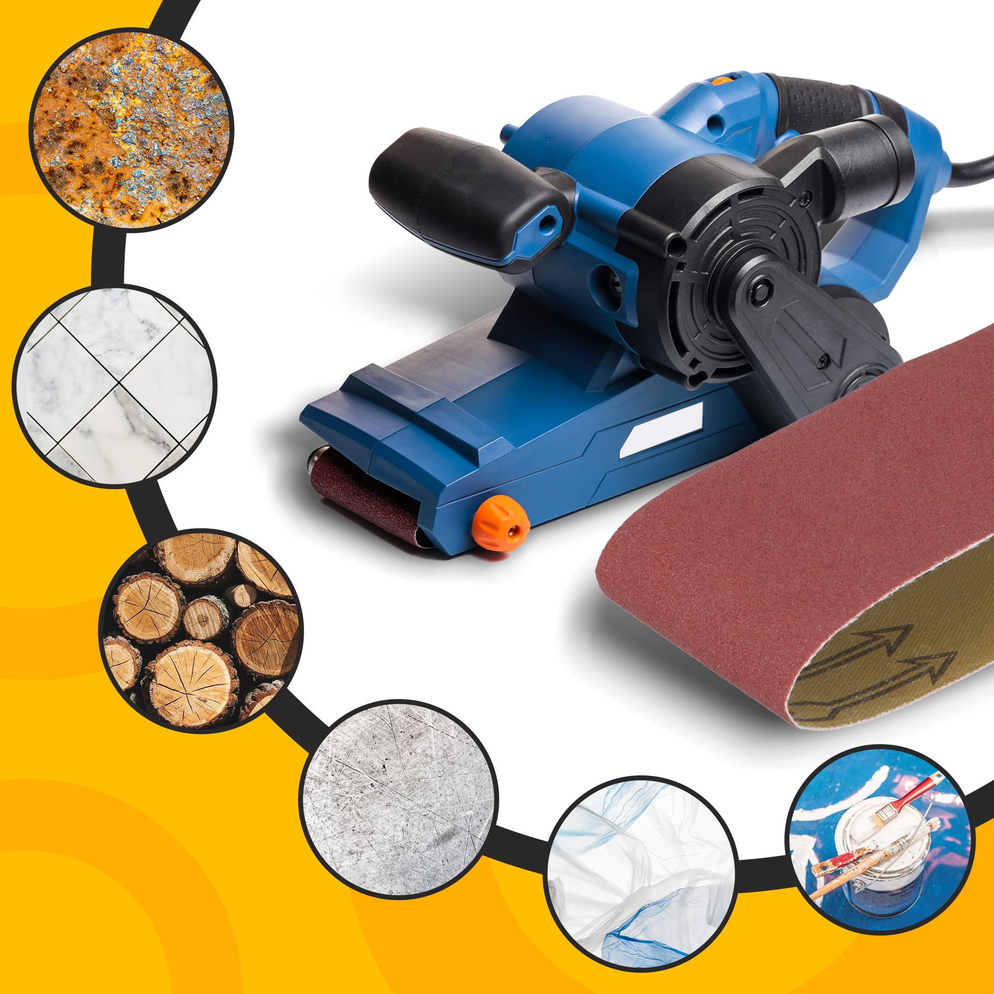 50x Bande Abrasive 75x457 mm P120 Ponceuse Machine Ruban Tissu Ponçage Affûtage Ébavurage Dérouillage Bois Métal Plastique Résistant Longue Durée Bonne Adhérence