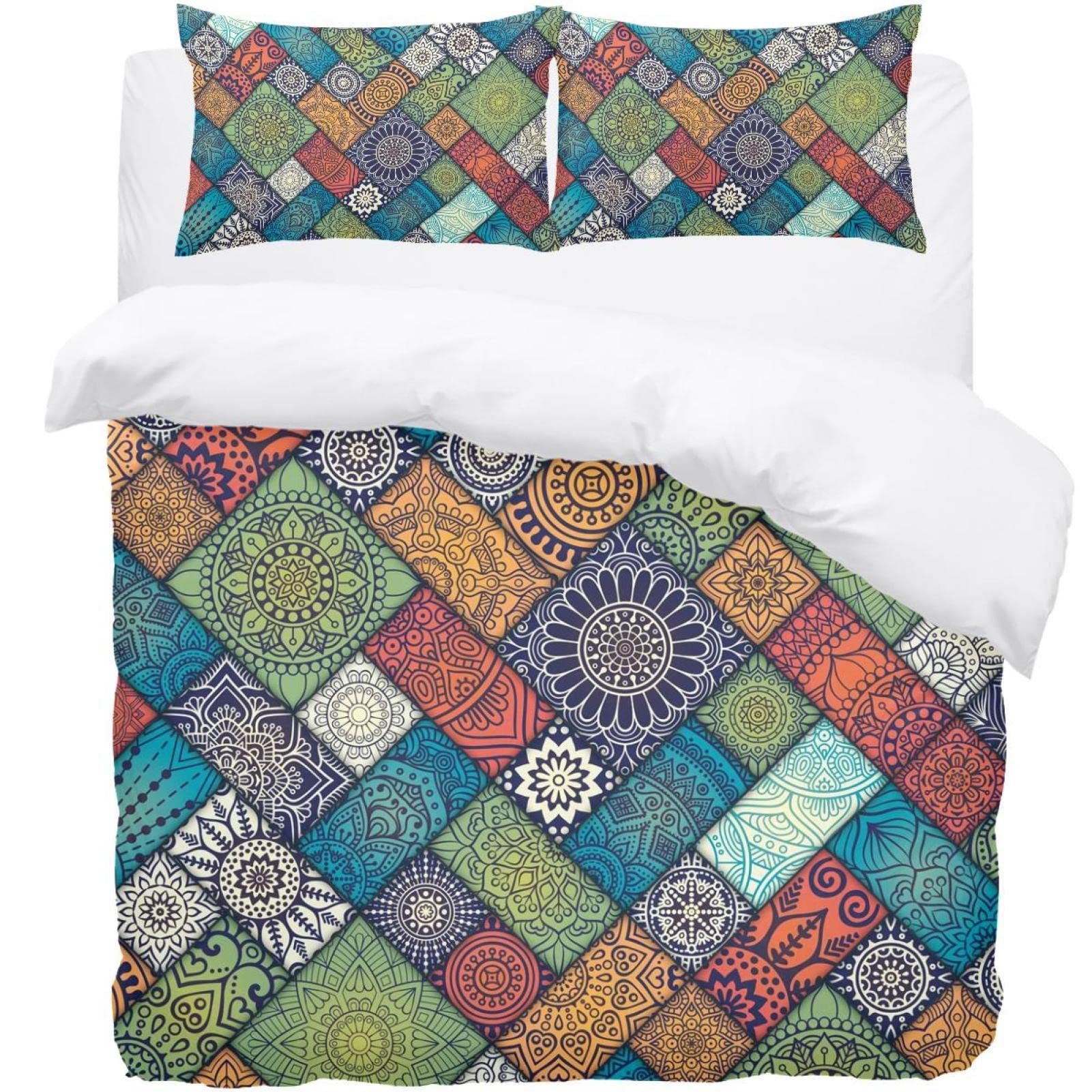 Parure de lit à motif floral pour une chambre bohème et colorée