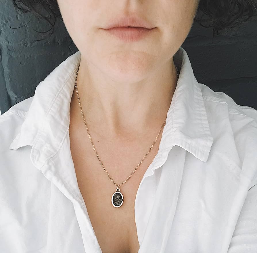 Amazon.com: Meteorite Necklace, Silver, Oval Pendant