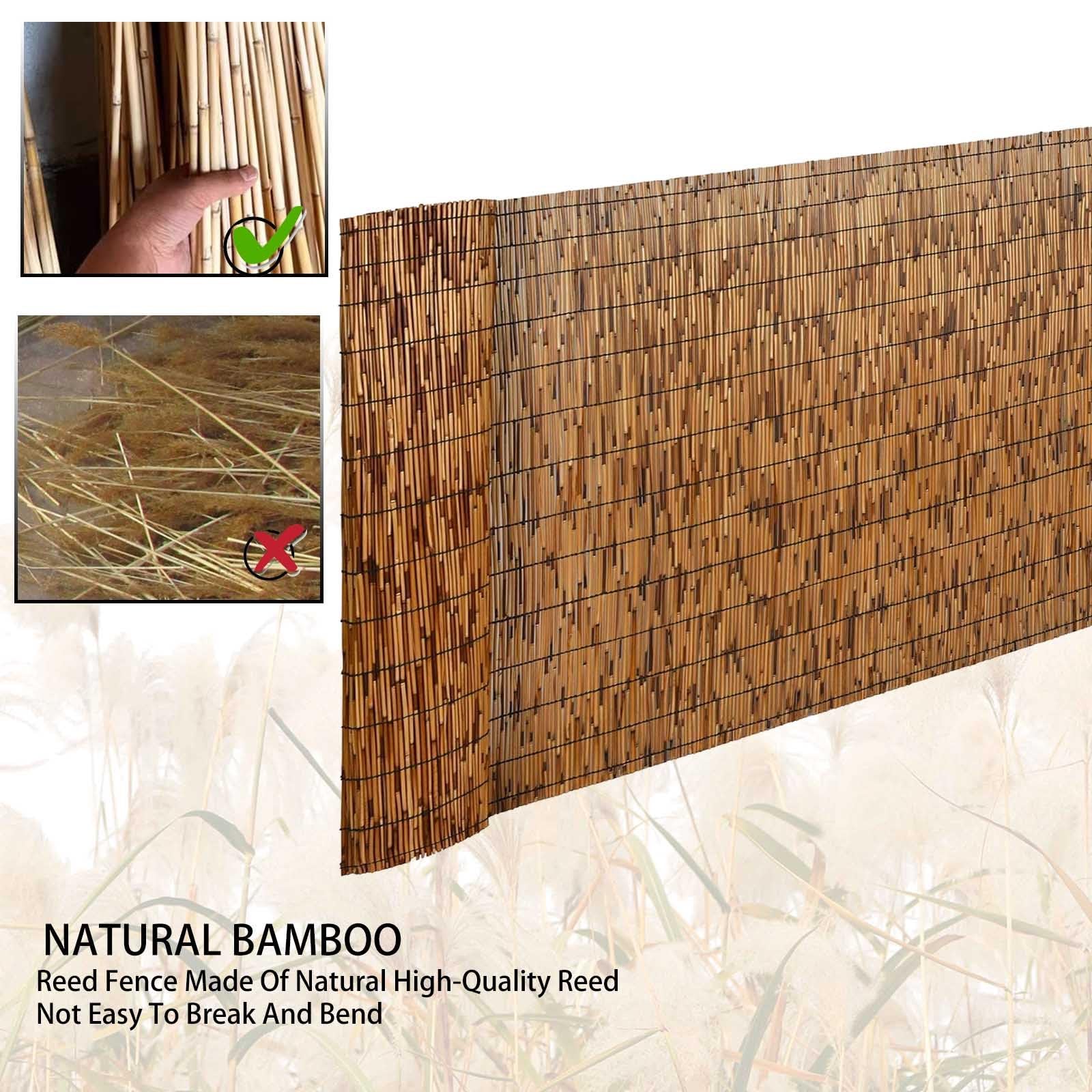 Rotolo di recinzione in bambù naturale, per esterni, traspirante, altezza 50-170 cm, ideale per giardini, terrazze e balconi