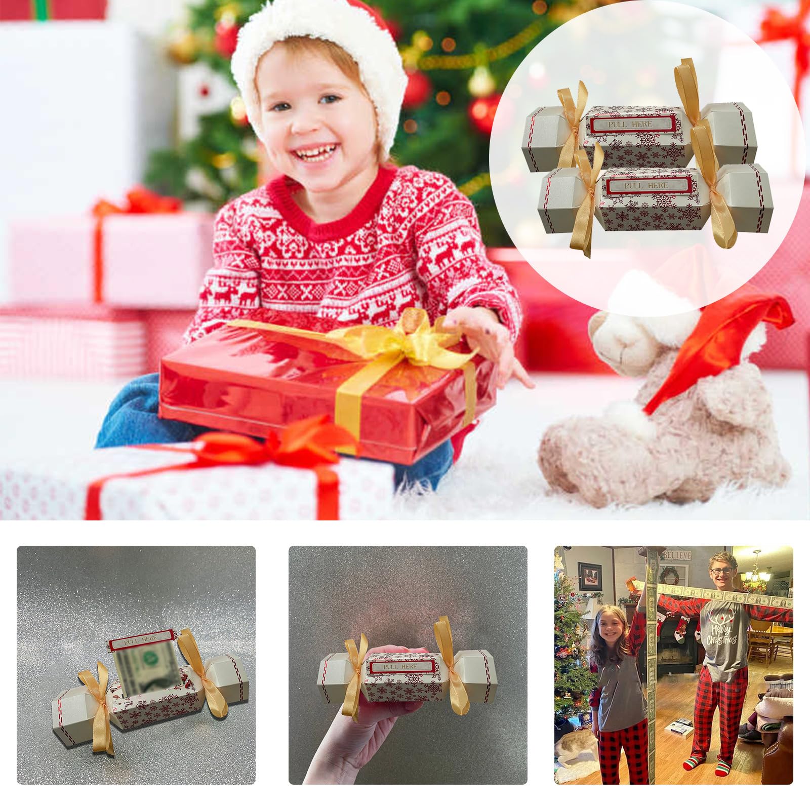 Scatola Regalo Natale per Denaro, Pop Up Natale Scatole Regalo Sorpresa