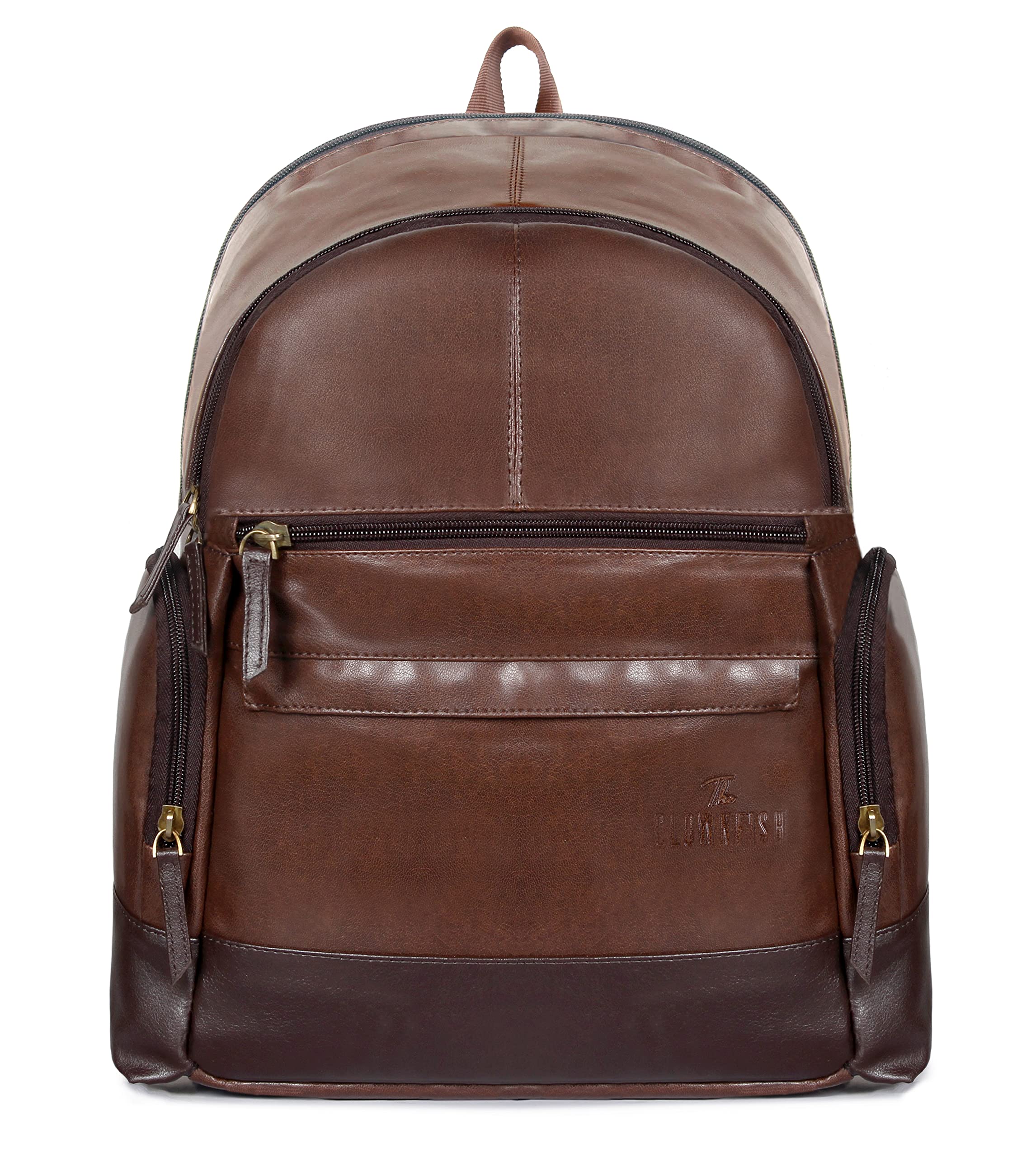 The Clownfish Caroline Faux Leather 18 litres Unisex Travel Laptop Backpack for 14 inch Laptops (Caramel Brown) (B095PB7G37) Amazon Price History, Amazon Price Tracker