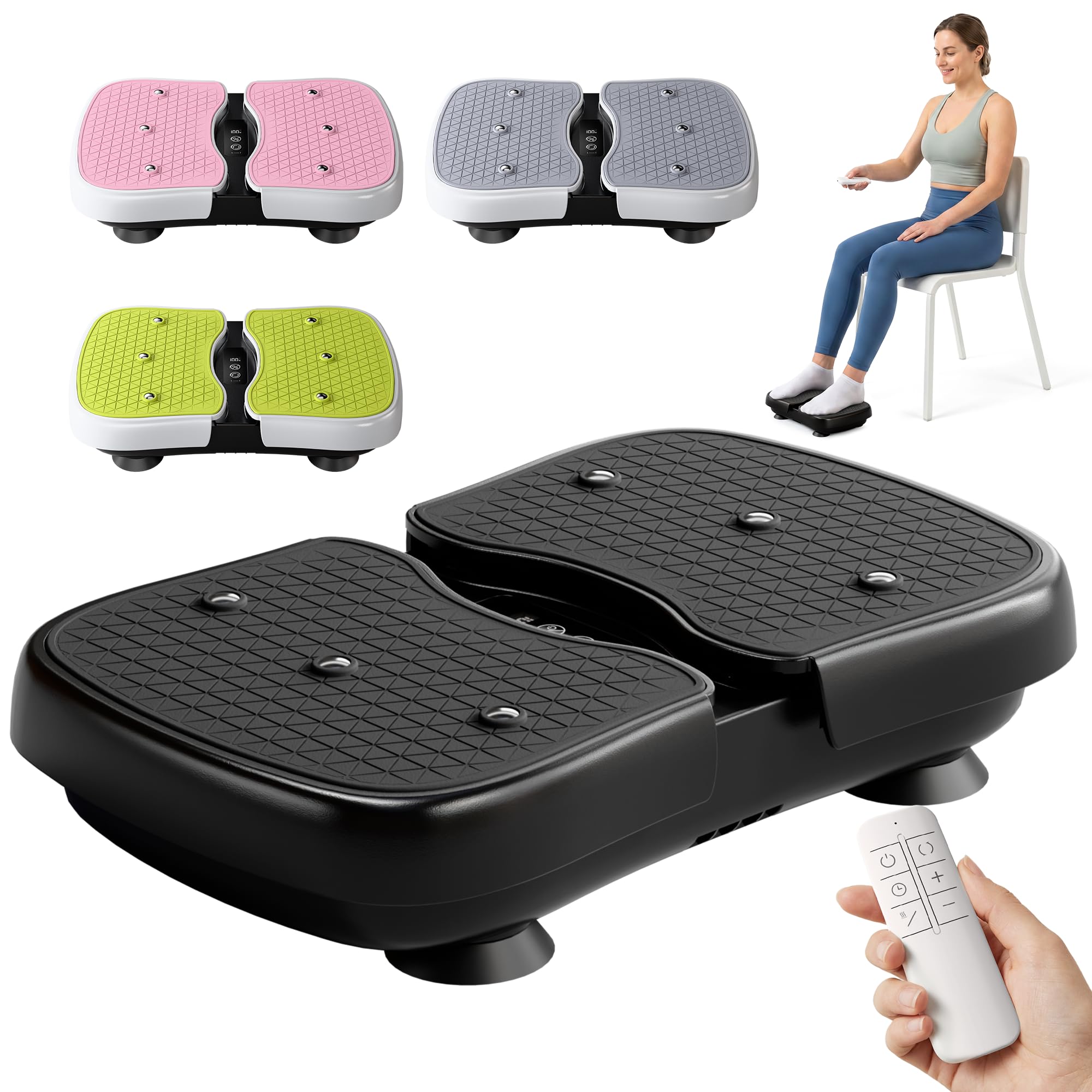 Photo 1 of RYGEO Mini Vibration Plate Machine, Leg Waist Workout Vibrating Plate Portable Quiet Percussion Massager for Legs, Waist, Back, Neck Vibration Massager,Buttocks Muscle Stiffness Relief (Black)