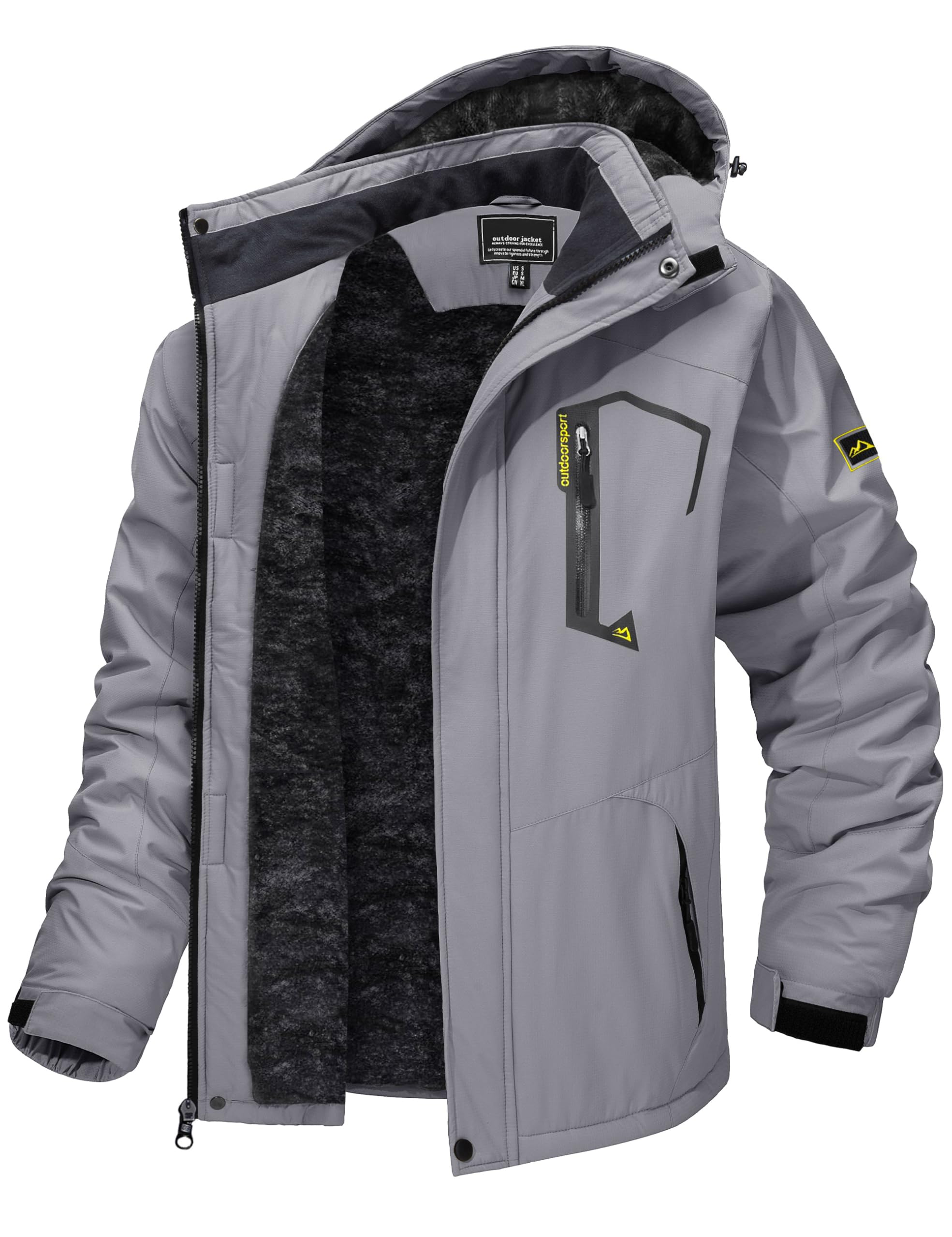 TACVASEN Men's Winter Skiing Jackets Water Resistant Fleece Coats Insulated Thermal Snowboard Jacket Parka Raincoat with