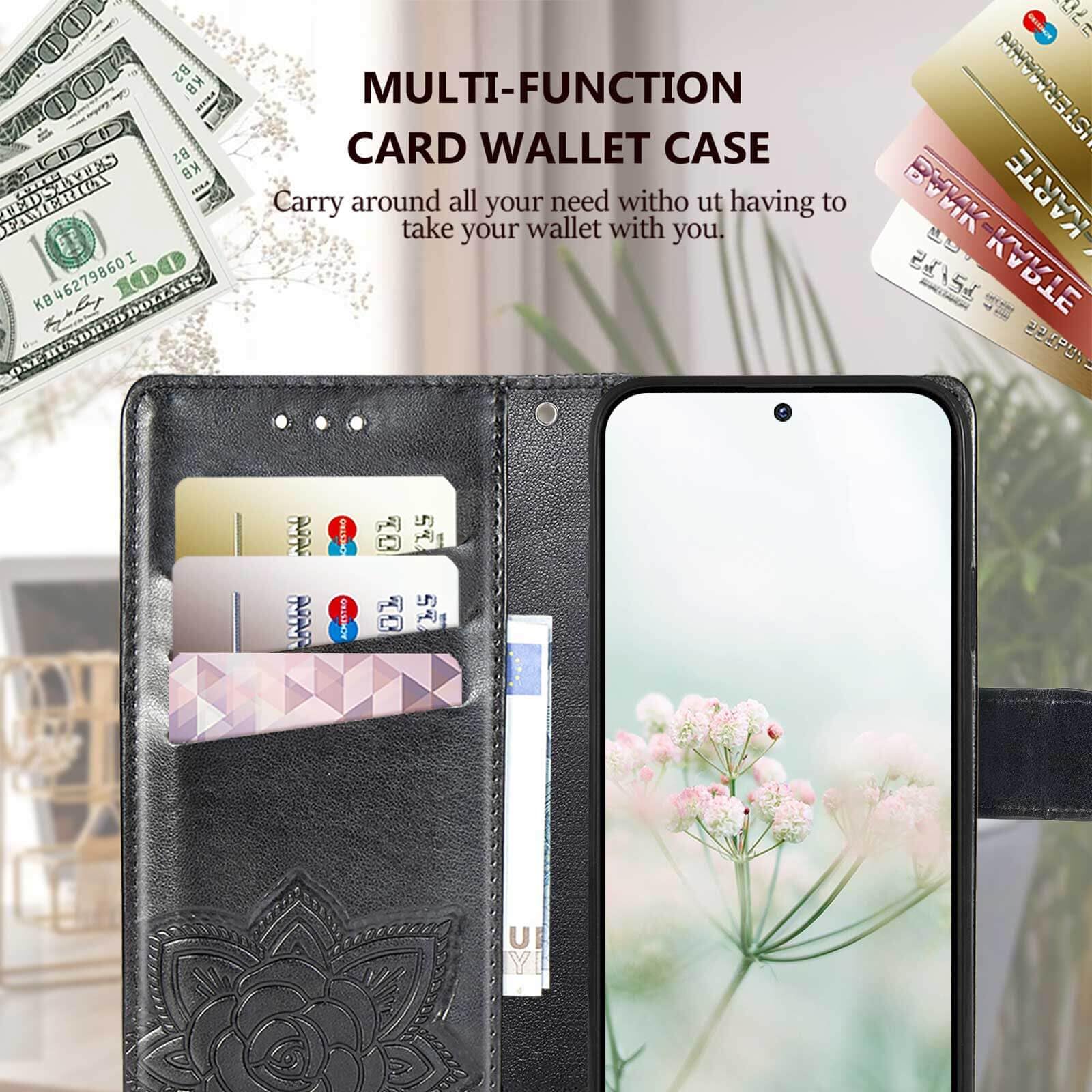 32nd PU Leder Flip Case Für Motorola Moto G72 – Mit RFID-Schutz, Magnetverschluss, Kartenfächern & Kickstand, Rot