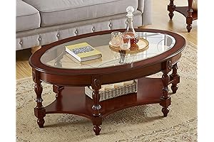 Vintage Oval Glass Top Coffee Table: A Timeless Accent for Your Living Space