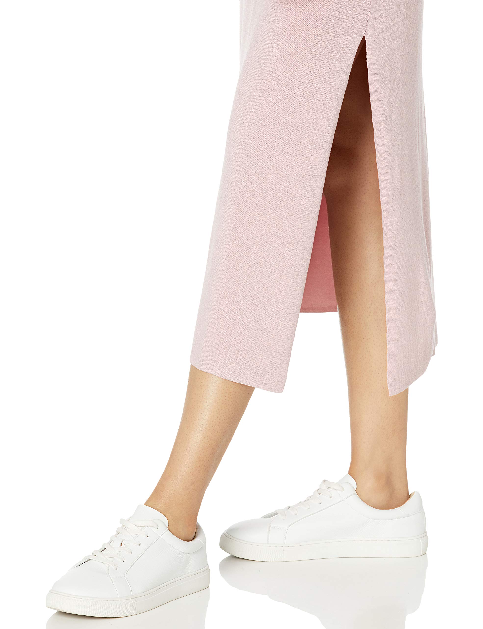 The Drop Women's Gabriela High Neck Cut-in A-line Side-Slit Maxi Sweater Dress