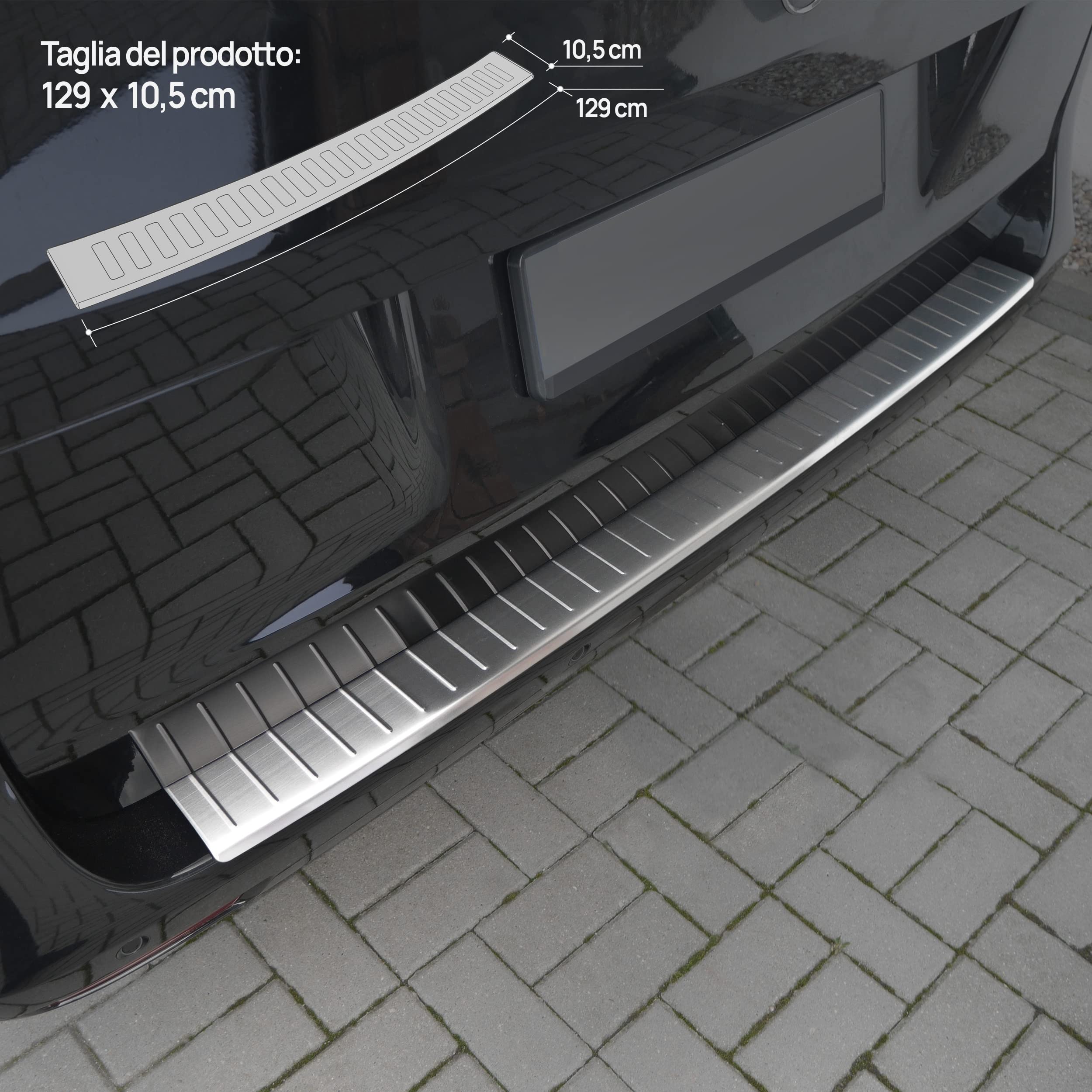Chromemaster | Protezione paraurti Posteriore | Compatibile con Mercedes Vito Classe V W447 dal 2014- | Acciaio INOX spazzolato, grafite opaco | Protezione paraurti protegge la vernice del paraurti