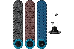 Quick-Release Sanding Disc Assortment with 47 Pcs 2-Inch Discs & Quarter-Inch Mandrel