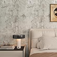 Livelynine Wallpaper Grey Cement Effect 40CMx10M Vinyl Paper Adhesive Wall Bedroom Concrete Light Grey Vinyl for Kitchen Countertop Heat Resistant Adhesive Paper Furniture Kitchen Bathroom