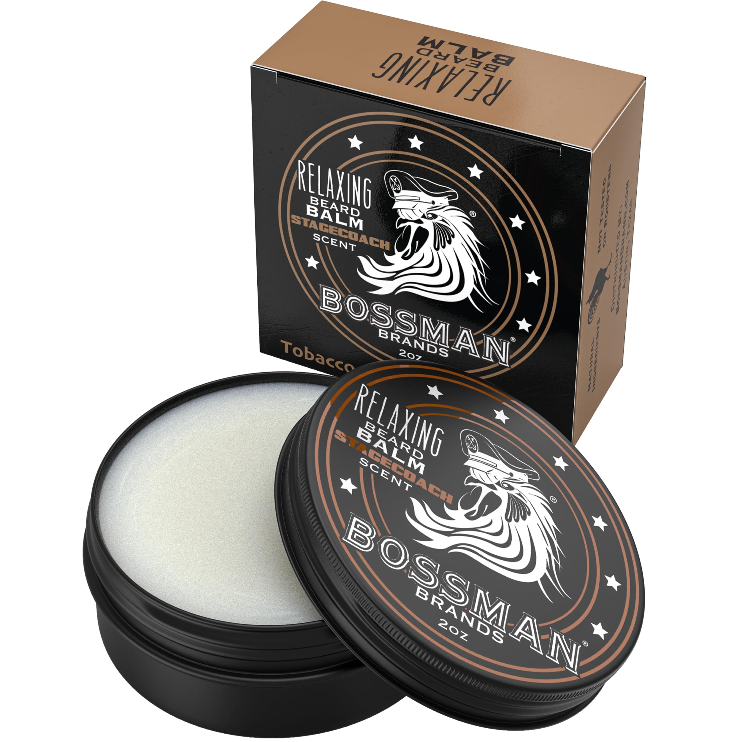 Relaxing Beard Balm for Men (Stagecoach Scent) – Tames, Relaxes, Thickens & Softens for Ultimate Beard Care – Made in USA
